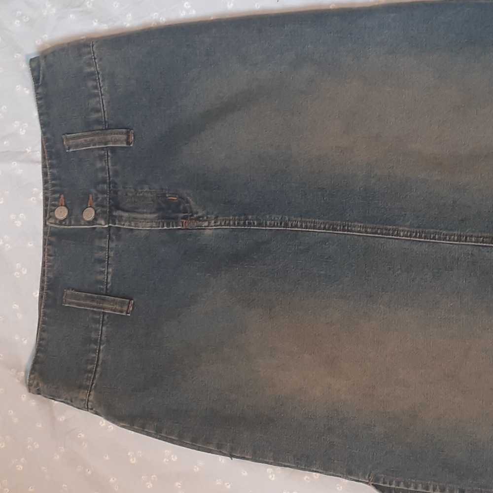 Canyon River Blues Denim Maxi Skirt Size S Blue Side Slit Casual Jean Skirt - Picture 3 of 12